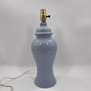 Vintage Blue Glazed Ceramic Ginger Jar Urn Table Lamp Base 17"